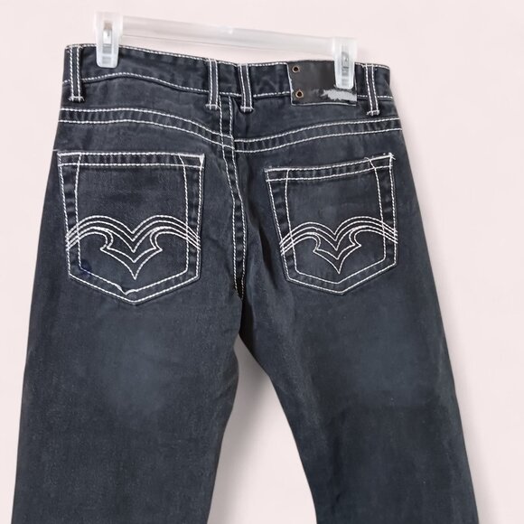 Bluenotes 30x32 Slimstraight Low Rise Jeans 100% Cotton Y2K Dark Wash - Picture 5 of 16